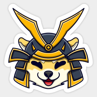 samurai shiba inu head Sticker